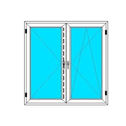 Okno PCV - 150x150 - DK2 - dąb bagienny / białe