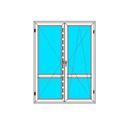 Okno PCV - 150x200 - balk 2flg - dąb bagienny / białe