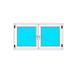 Okno PCV - 150x80 - DK2 - dąb bagienny / białe