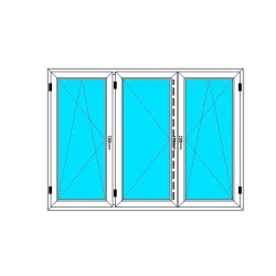 Okno PCV - 210x150 - DK3 - dąb bagienny / białe