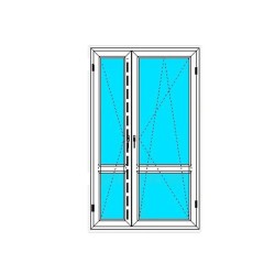 Okno PCV - 120x200 - balk 2flg - białe