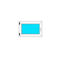 Okno PCV - 90x60 - DK1 - dąb bagienny / białe