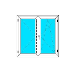 Okno PCV - 130x130 - DK2 - białe