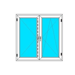 Nowe Okno PCV - 140x140 - DK2 - białe PAKIET TRZYSZYBOWY 44mm