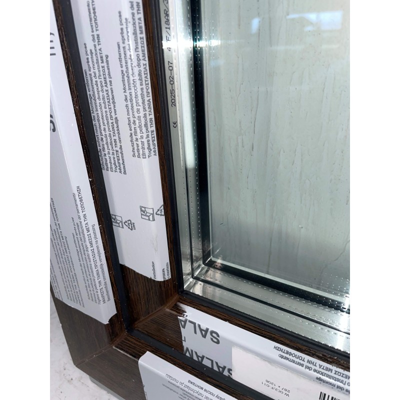 Nowe Okno PCV - 90x120 - DK1 - dąb bagienny / białe PAKIET TRZYSZYBOWY 44mm