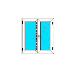 copy of Nowe Okno PCV - 110x110 - DK2 - białe  PAKIET TRZYSZYBOWY 44mm