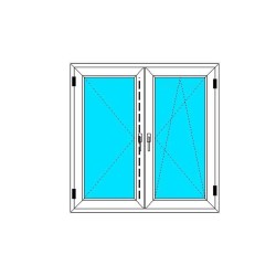 Okno PCV - 120x120 - DK2 - złoty dąb / białe