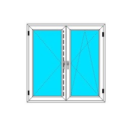 Okno PCV - 140x140 - DK2 - złoty dąb / białe