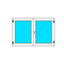 Okno PCV - 150x100 - DK2 - złoty dąb / białe
