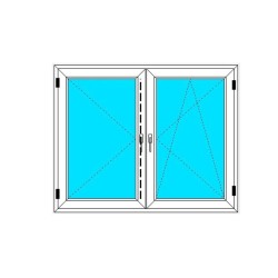 Okno PCV - 150x120 - DK2 - złoty dąb / białe