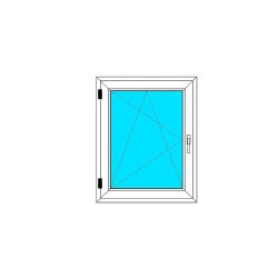 Okno PCV - 80x100 - DK1 - złoty dąb / białe