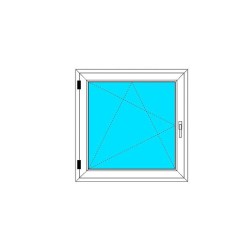 Okno PCV - 100x100 - DK1 - dąb bagienny / białe