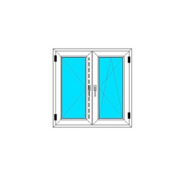 Okno PCV - 100x100 - DK2 - dąb bagienny / białe