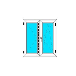 Okno PCV - 100x110 - DK2 - dąb bagienny / białe