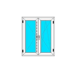 Okno PCV - 100x120 - DK2 - dąb bagienny / białe