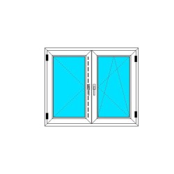 Okno PCV - 120x100 - DK2 - dąb bagienny / białe