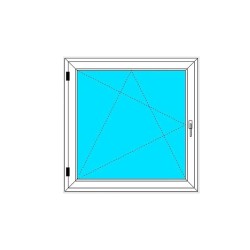 Okno PCV - 120x120 - DK1 - dąb bagienny / białe