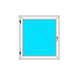 Okno PCV - 120x130 - DK1 - dąb bagienny / białe