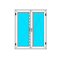 Okno PCV - 120x150 - DK2 - dąb bagienny / białe