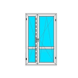 Okno PCV - 120x200 - balk 2flg - dąb bagienny / białe